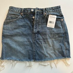 NWT Free People rugged blue jean skirt size 26